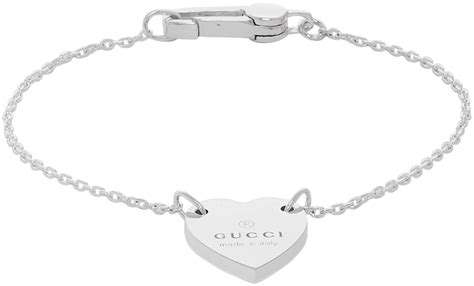 gucci 925 silver bracelet|gucci trademark heart silver bracelet.